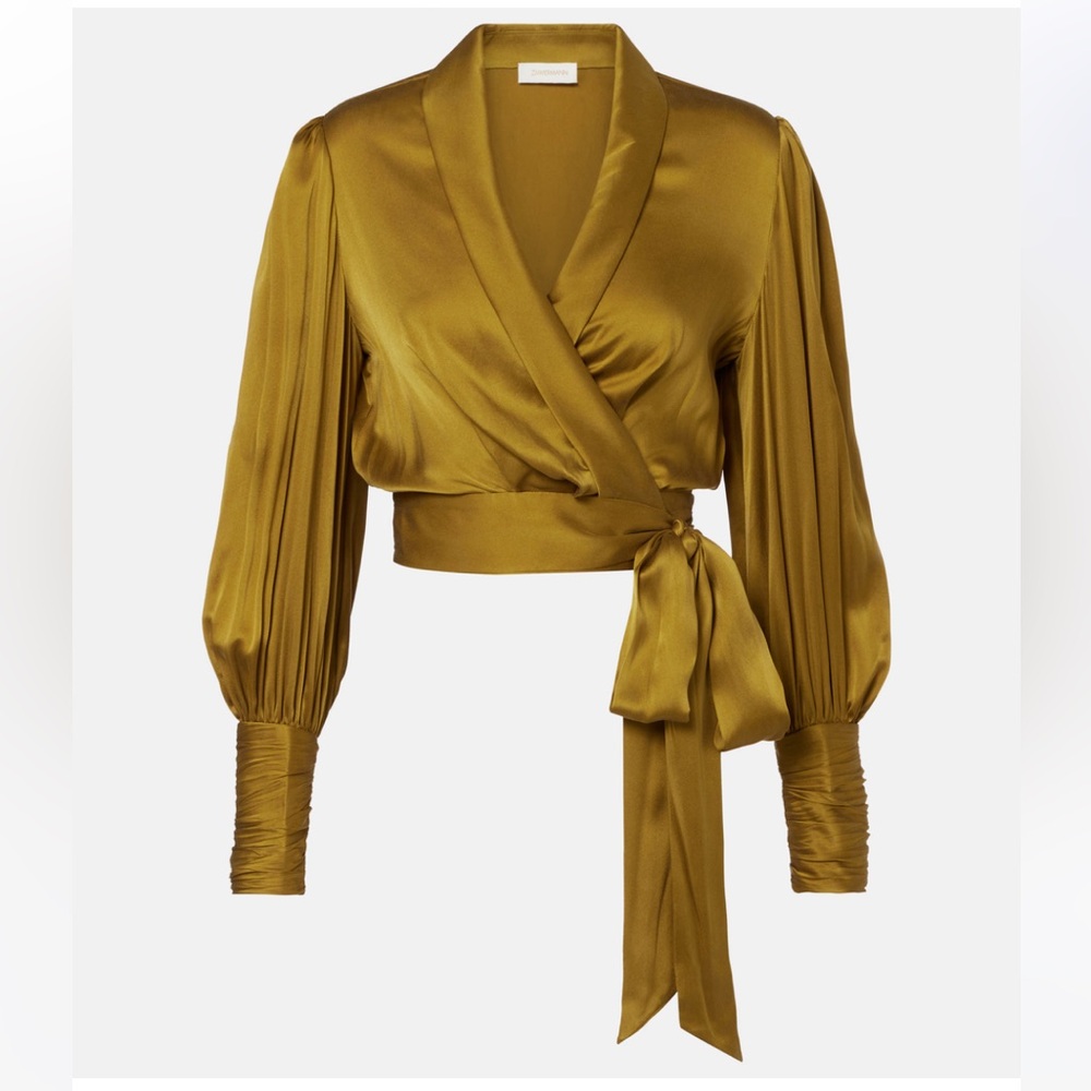 Zimmermann Silk Satin Wrap Top
